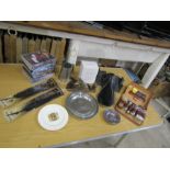 Collectors lot to include Stanley plane, racing saddle and men's grooming kit etc