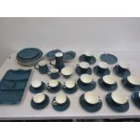 Poole pottery 'Blue Moon' set comprising 6 dinner plates, 2 other plates, 2 side dishes, 1 hors d'