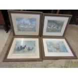 4 Framed hand signed bird prints 60cm x 66cm approx