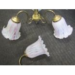 1980 hand blown glass shades ceiling light and matching wall light0 from Johns of Cambridge