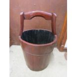 A wooden well pail 47cmH 39cm dia no holes