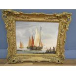David Beatty (20thC) 'Dutch Sailing Boats' oil on board 7x10" approx signed