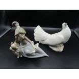 Lladro 'Dove' 1015 and 'Lesson shared' 5475