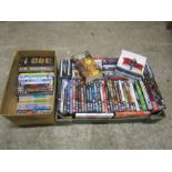 2 Boxes of DVD's, CD's and books