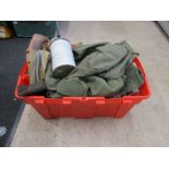 Mixed militaria in a red box