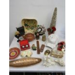 Collectors lot to inc Russian dolls, shells, jade blossom tree, masks etc etc