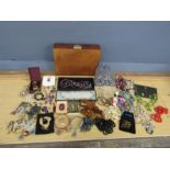 Collection of costume jewellery and jewellery box