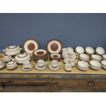Denby 'Potters Wheel' 57 pieces comprising 12 plates, 2 tureens, 3 lidded soup bowls, condiment set,