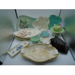 Assorted Carlton Ware coloured tableware incl Australian design pattern