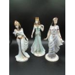 3 Coalport limited edition figurines from the fabled beauties collection to include Delilah ed