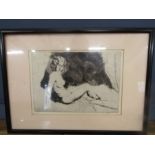 J Govier A.R.C.A nude study etching 44x32cm