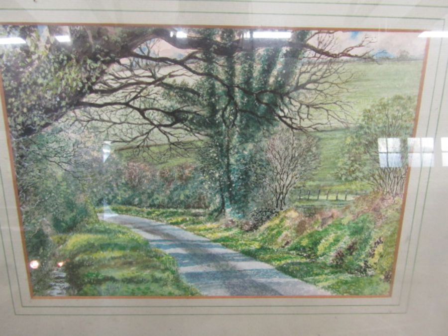 'Morning Sun' watercolour by Norman Glason (unsigned)  somewhere in Somerset 50x42cm framed and - Image 2 of 3