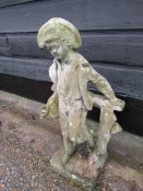 Concrete boy garden statue/water feature H78cm approx