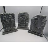 3 slate Persian plaques- a reproduction of the Bas-relief at Persepolis