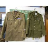 2x No 2 Dress Army jackets 1980 sergeant with ribbons and w/officer and ribbons