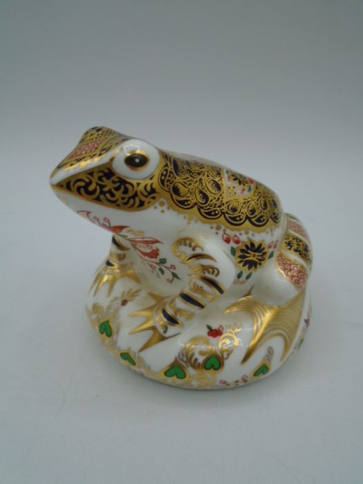 Royal Crown Derby Old Imari Frog paperweight limited edition 3673/4500 with stopper
