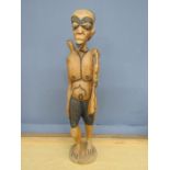 Carved wooden tribal figure H70cm approx
