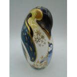 Royal Crown Derby Penguin and Chick Paperweight with stopper, approx 12.5cm