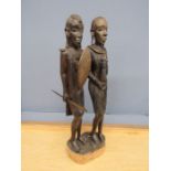 Carved wooden tribal figure H55cm approx