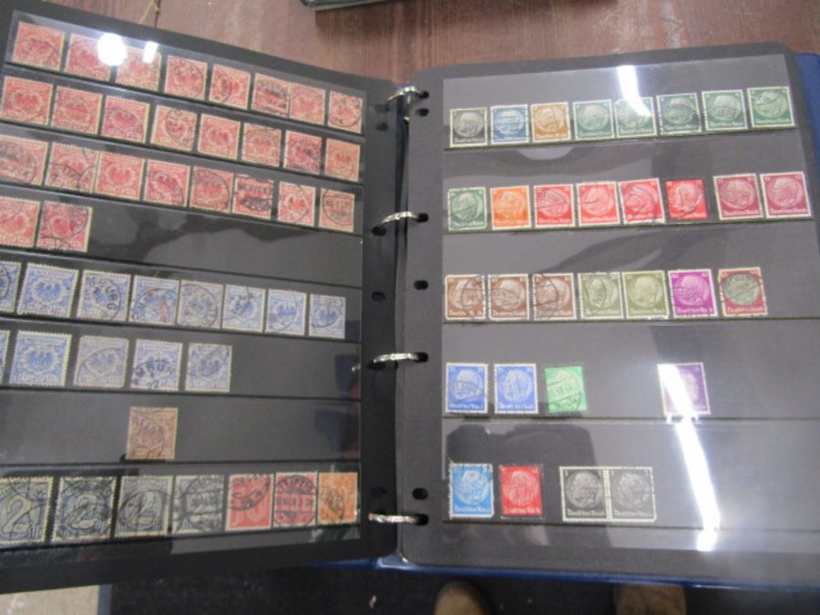 9 German stamp albums, Empire states WW2 occupation to modern, many mint on cards and hanger - Image 17 of 23