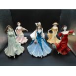 6 Coalport lady figurines from the Ladies of Fashion collection to incl Romany Dance, Sarah, Happy