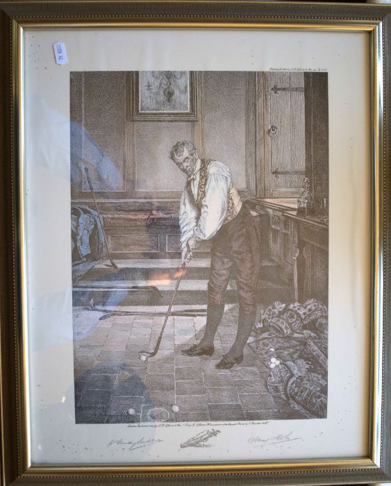 after W. Dendy Sadler (1854-1923) Two framed golfing prints 47cm x 58cm - Image 2 of 2