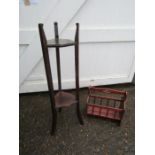 Mahogany plant stand and magazine rack