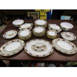 Royal Crown Derby Derby Border pattern A1253 dinner service to incl meat platters, serving bowls,