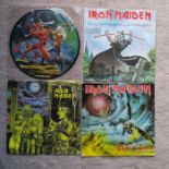 Iron maiden lot of 4 Very rare 7" singles inc autographed etched disc + Picture Disc