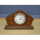 Mahogany inlaid mantel clock