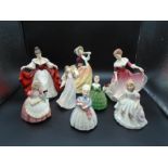 8 Royal Doulton lady figurines to incl Sara HN 2265, Autumn Breezes HN2131, My Best Friend HN3011,