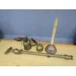 Brass plant mister, blow torch and plant spray pump etc