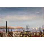 Fred Uhlman (1901-1985) German artist  'St Tropez cemetery' oil on canvas 55x39cm
