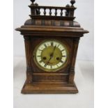 German clock 'H.A.C' 19thC working order with pendulum and key