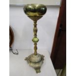 Brass Pedestal ashtray with onyx decor