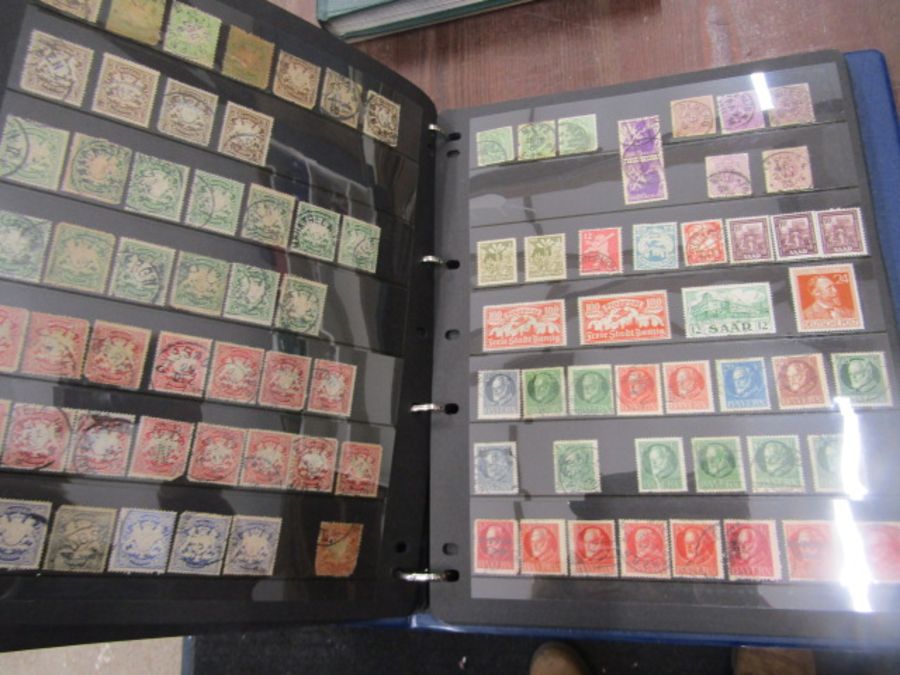 9 German stamp albums, Empire states WW2 occupation to modern, many mint on cards and hanger - Image 19 of 23