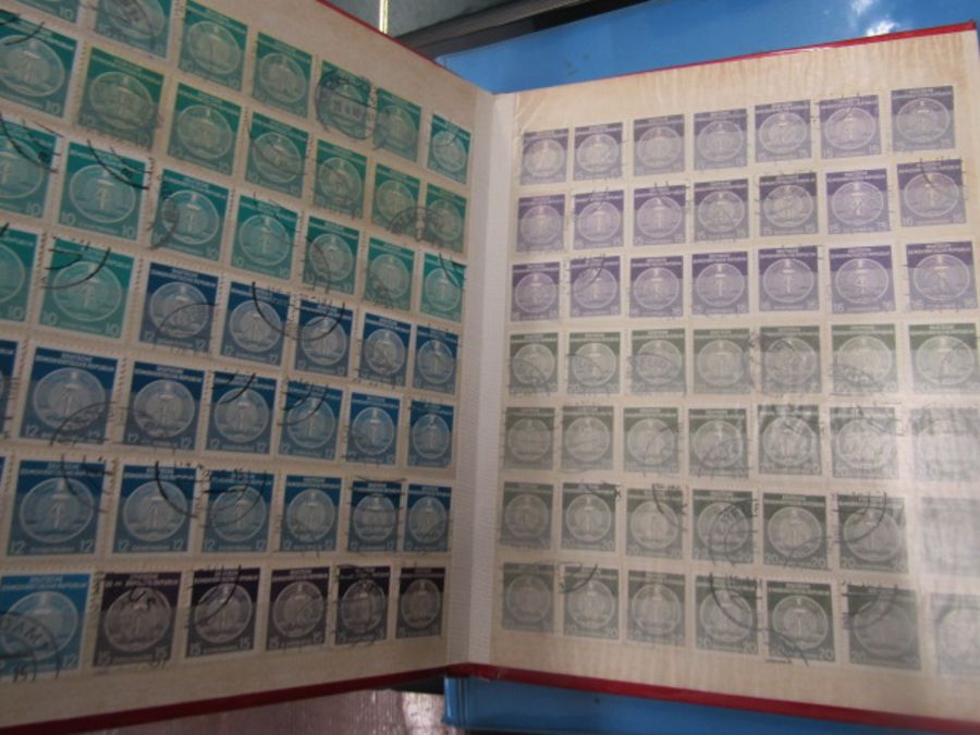 9 German stamp albums, Empire states WW2 occupation to modern, many mint on cards and hanger - Image 8 of 23