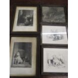 Etchings and plates of dogs