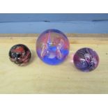 3 Caithness crystal paperweights