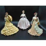 3 Coalport lady figurines to include Evening Romance and Summer Breeze from the Classic Elegance