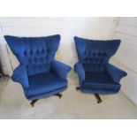 Pair of vintage G-Plan button backed swivel chairs