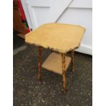 Bamboo side table H67cm Top 47cm x 47cm approx