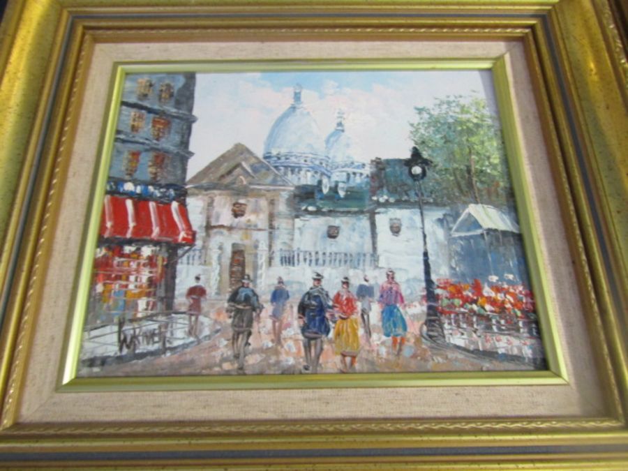 5 Parisian oil on canvas signed Burney in matching gilt frames 39x34cm - Image 6 of 6