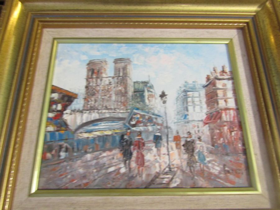 5 Parisian oil on canvas signed Burney in matching gilt frames 39x34cm - Image 5 of 6