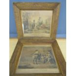 Pair vintage lithographs G.W Fasel 'Heroic deeds of former times '  American, 19th century. 2 hand-