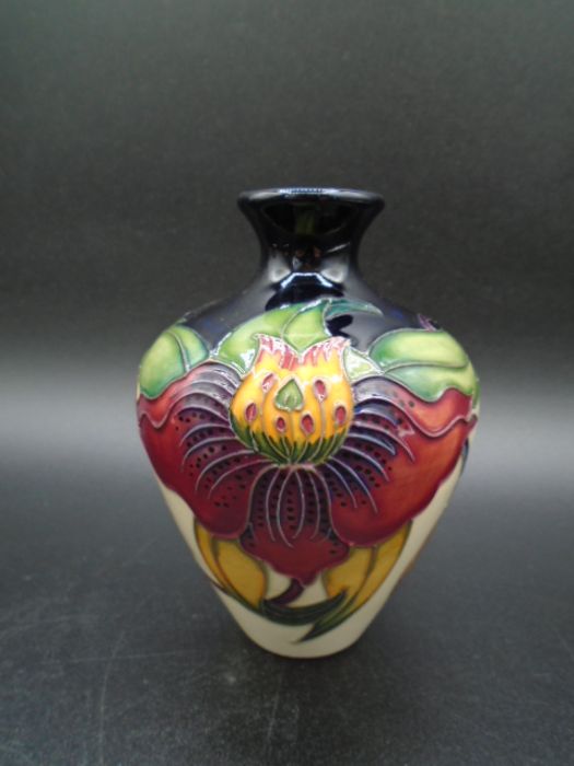 3 Moorcroft Anna Lily pattern small vases design by Nicola Slaney, impressed and painted marks to - Image 5 of 10