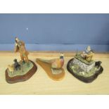 3 Country themed figurines to include Border Fine Arts
