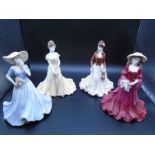 4 Coalport lady figurines from the limited edition collection Four Seasons to incl Spring, Summer,