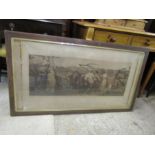 After George Hemming Mason (1818-1872) 'The Harvest Moon' lithograph 65cm x 116cm approx framed and