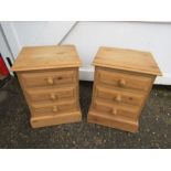 Pair of pine bedside drawers